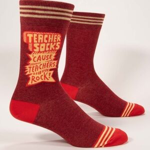 Teachers Socks 'Cause Teachers Rock! M-Crew Socks by Blue Q